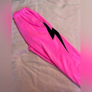 AVIATOR NATION- lighting bolt pink sweatpants (size small) *NEVER WORN* WITH TAG